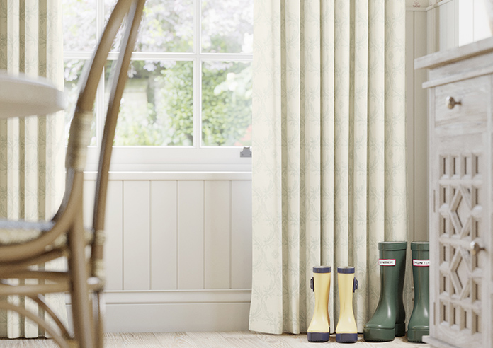 Trellis Prints, Vine and Bloom Romsey Bud Green - Made to Measure Curtains - Image 5